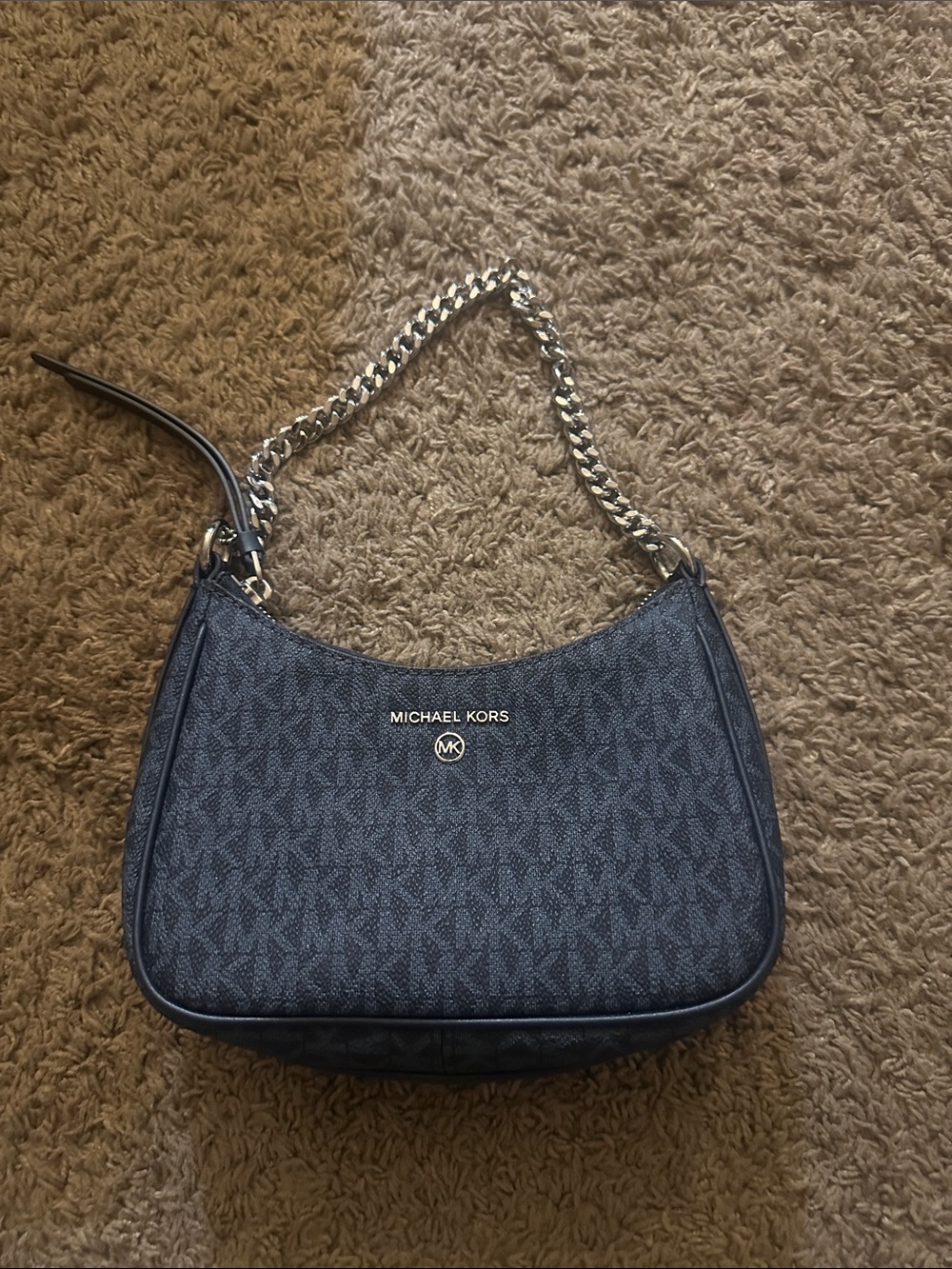Michael Kors black Signature Chain-Handle Shoulder Bag